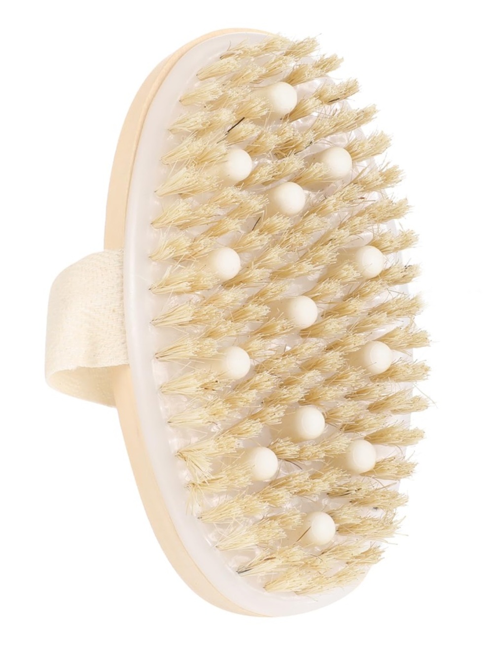 Gentle Beige Bath Brush with Strap